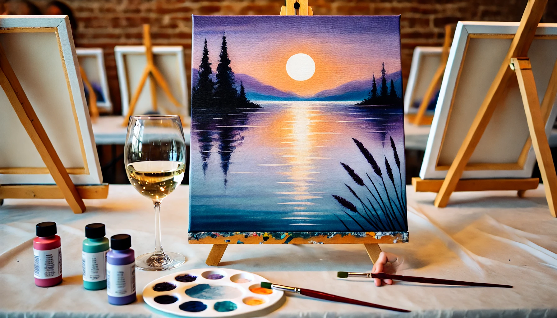 paint and sip los angeles student artwork